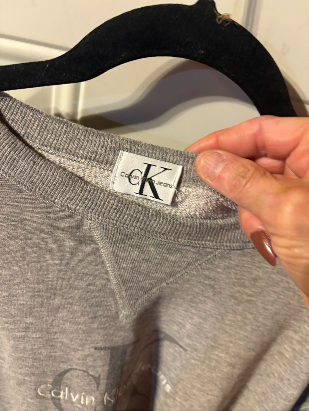 Calvin Klein Gray Logo Crewneck Sweatshirt Size X Large - Picture 2 of 4